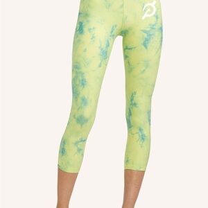 Peloton Lime and Blue Cadent Capri Active Leggings